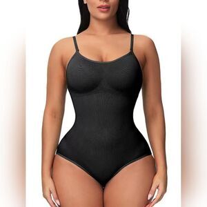 Seamless Scoop Neck Shaping Bodysuit Plus Size Black